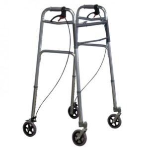 DEAMBULATORE PIEGHEVOLE CON 4 RUOTE E FRENI